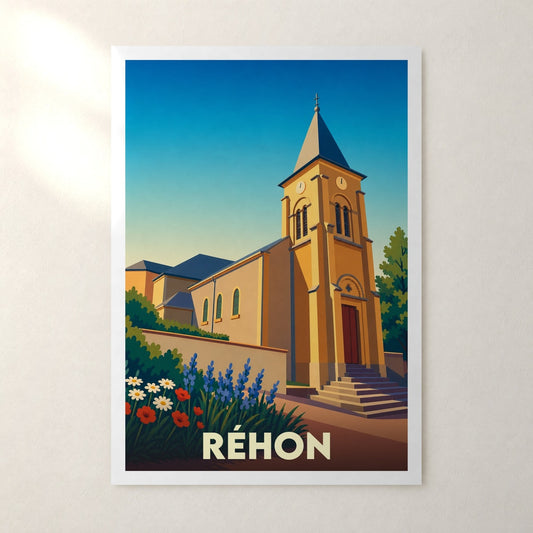 Affiche Réhon – sans cadre, accrochée au mur