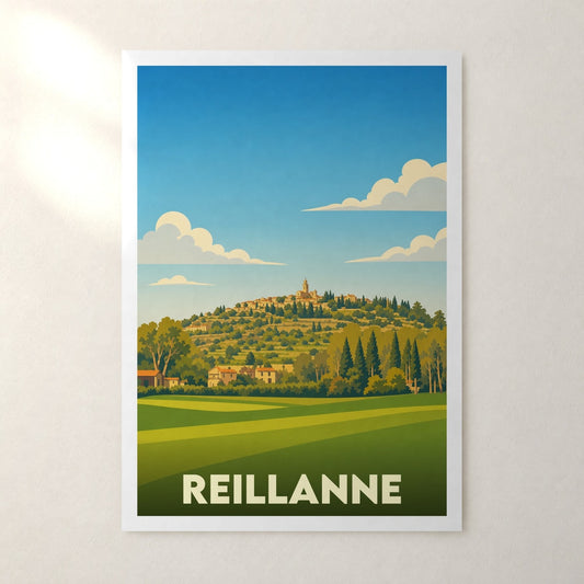 Affiche Reillanne – sans cadre, accrochée au mur