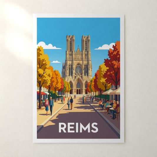 Affiche Reims – sans cadre, accrochée au mur