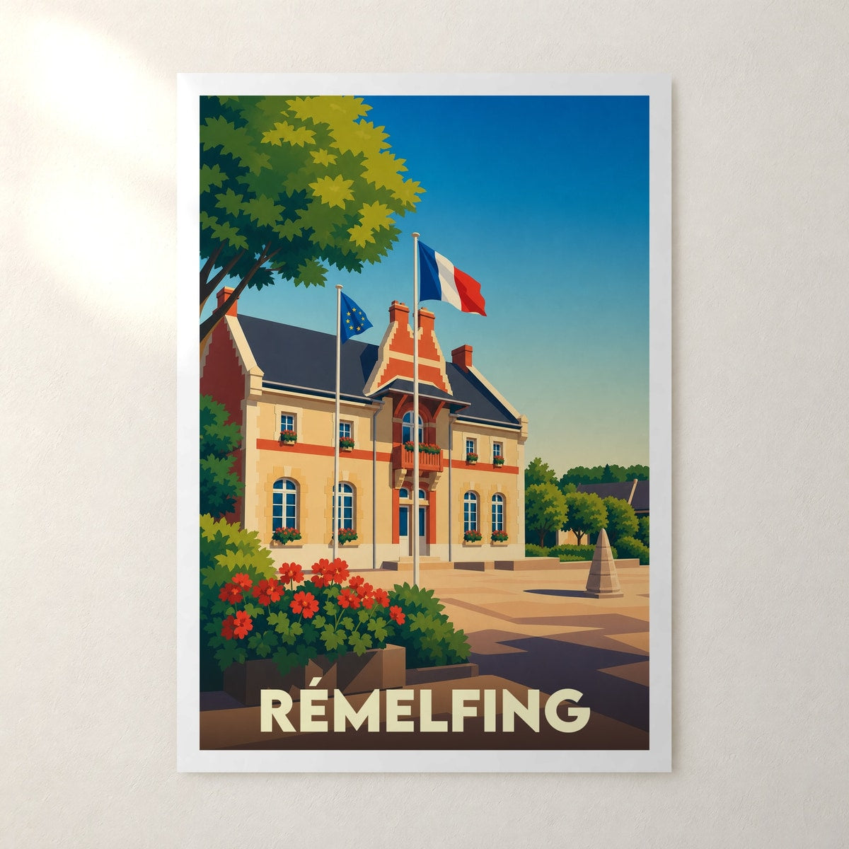 Affiche Rémelfing – sans cadre, accrochée au mur