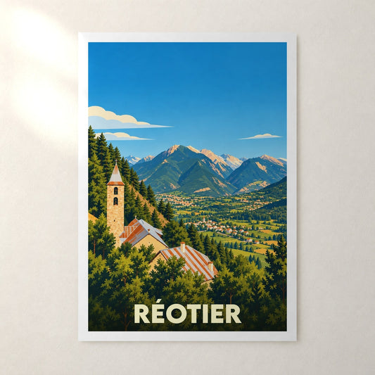 Affiche Réotier – sans cadre, accrochée au mur