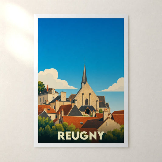 Affiche Reugny – sans cadre, accrochée au mur