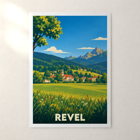 Affiche Revel (Isère) – sans cadre, accrochée au mur
