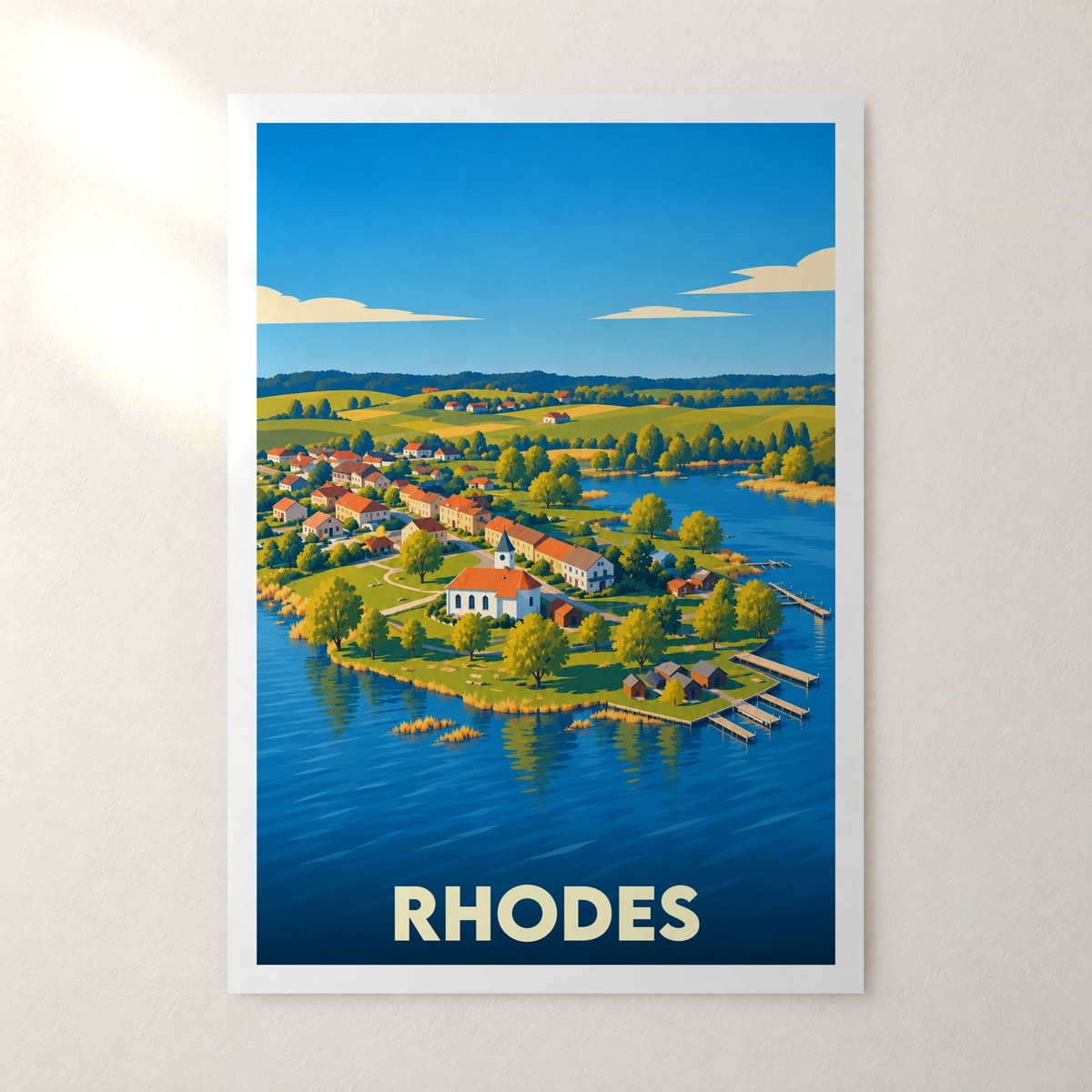 Affiche Rhodes – sans cadre, accrochée au mur