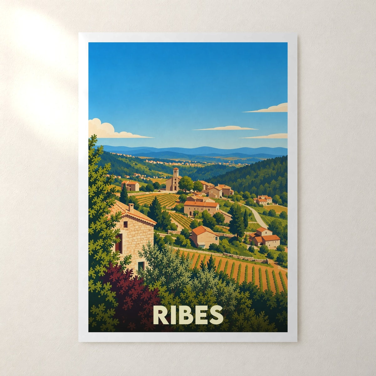 Affiche Ribes – sans cadre, accrochée au mur