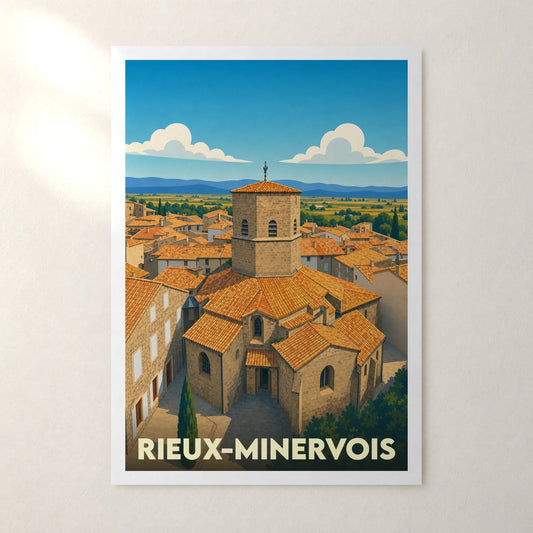 Affiche Rieux-Minervois – sans cadre, accrochée au mur