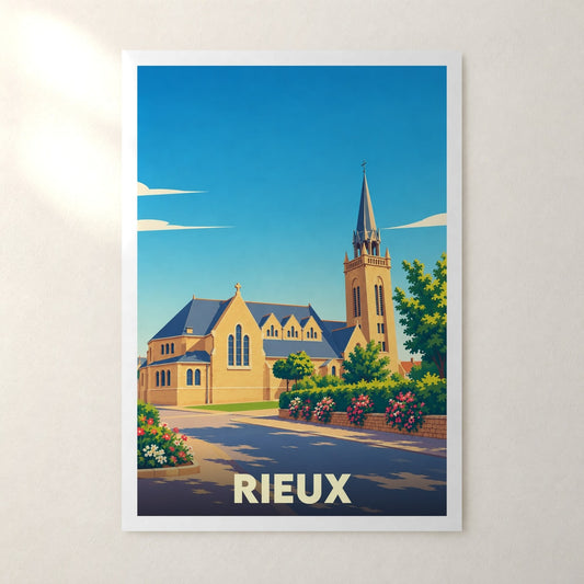 Affiche Rieux – sans cadre, accrochée au mur