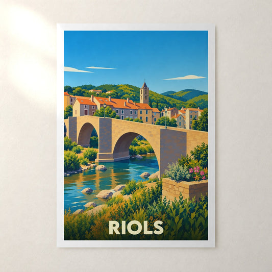 Affiche Riols – sans cadre, accrochée au mur