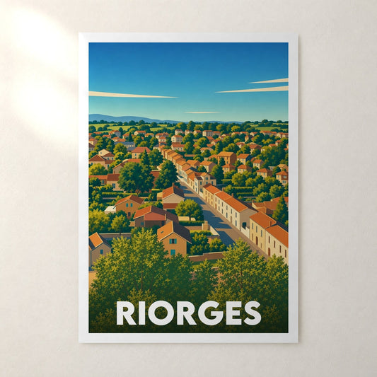 Affiche Riorges – sans cadre, accrochée au mur