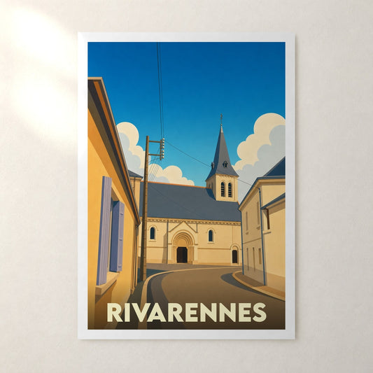 Affiche Rivarennes – sans cadre, accrochée au mur