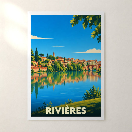 Affiche Rivières (Tarn) – sans cadre, accrochée au mur