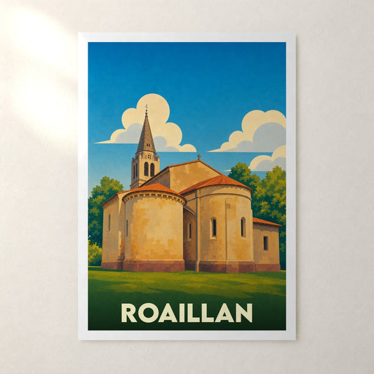 Affiche Roaillan – sans cadre, accrochée au mur