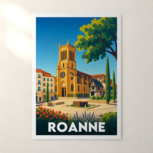 Affiche Roanne – sans cadre, accrochée au mur