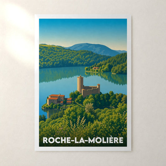 Affiche Roche-la-Molière – sans cadre, accrochée au mur