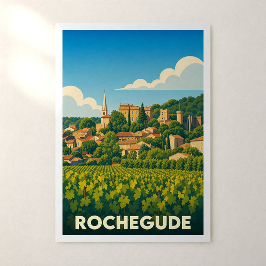Affiche Rochegude – sans cadre, accrochée au mur