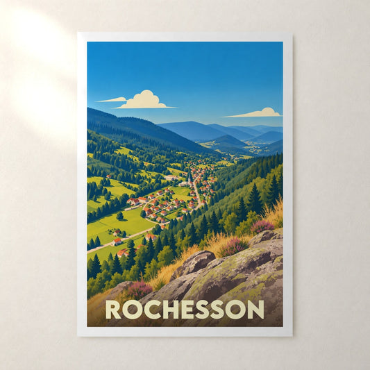 Affiche Rochesson – sans cadre, accrochée au mur