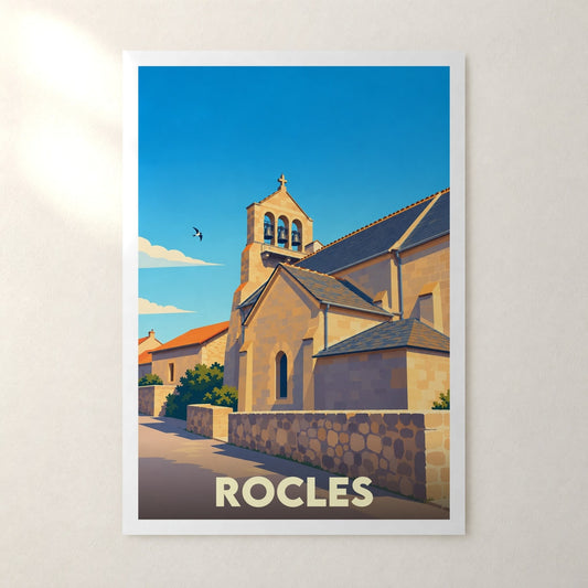 Affiche Rocles (Lozère) – sans cadre, accrochée au mur