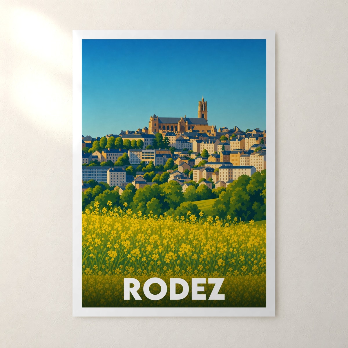 Affiche Rodez – sans cadre, accrochée au mur