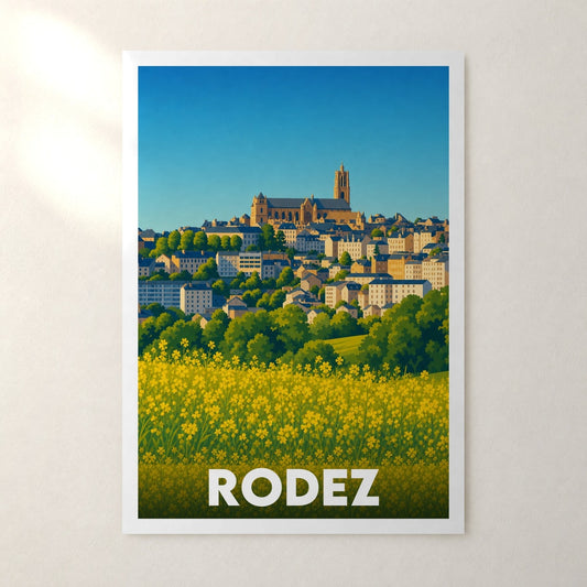 Affiche Rodez – sans cadre, accrochée au mur