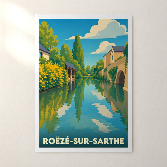 Affiche Roëzé-sur-Sarthe – sans cadre, accrochée au mur