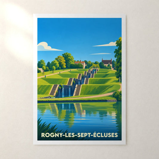 Affiche Rogny-les-Sept-Écluses – sans cadre, accrochée au mur