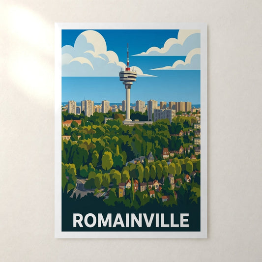 Affiche Romainville – sans cadre, accrochée au mur