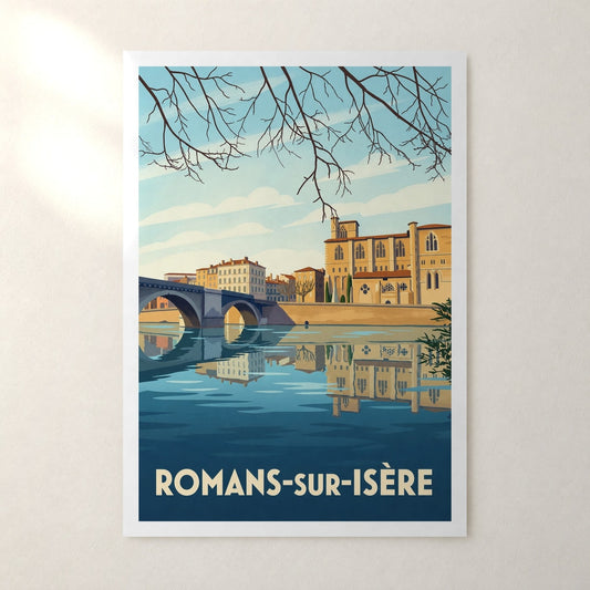 Affiche Romans-sur-Isère – sans cadre, accrochée au mur