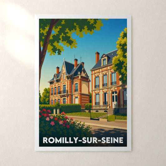 Affiche Romilly-sur-Seine – sans cadre, accrochée au mur