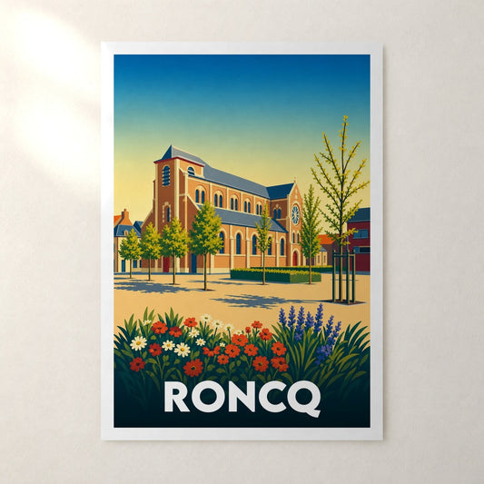 Affiche Roncq – sans cadre, accrochée au mur
