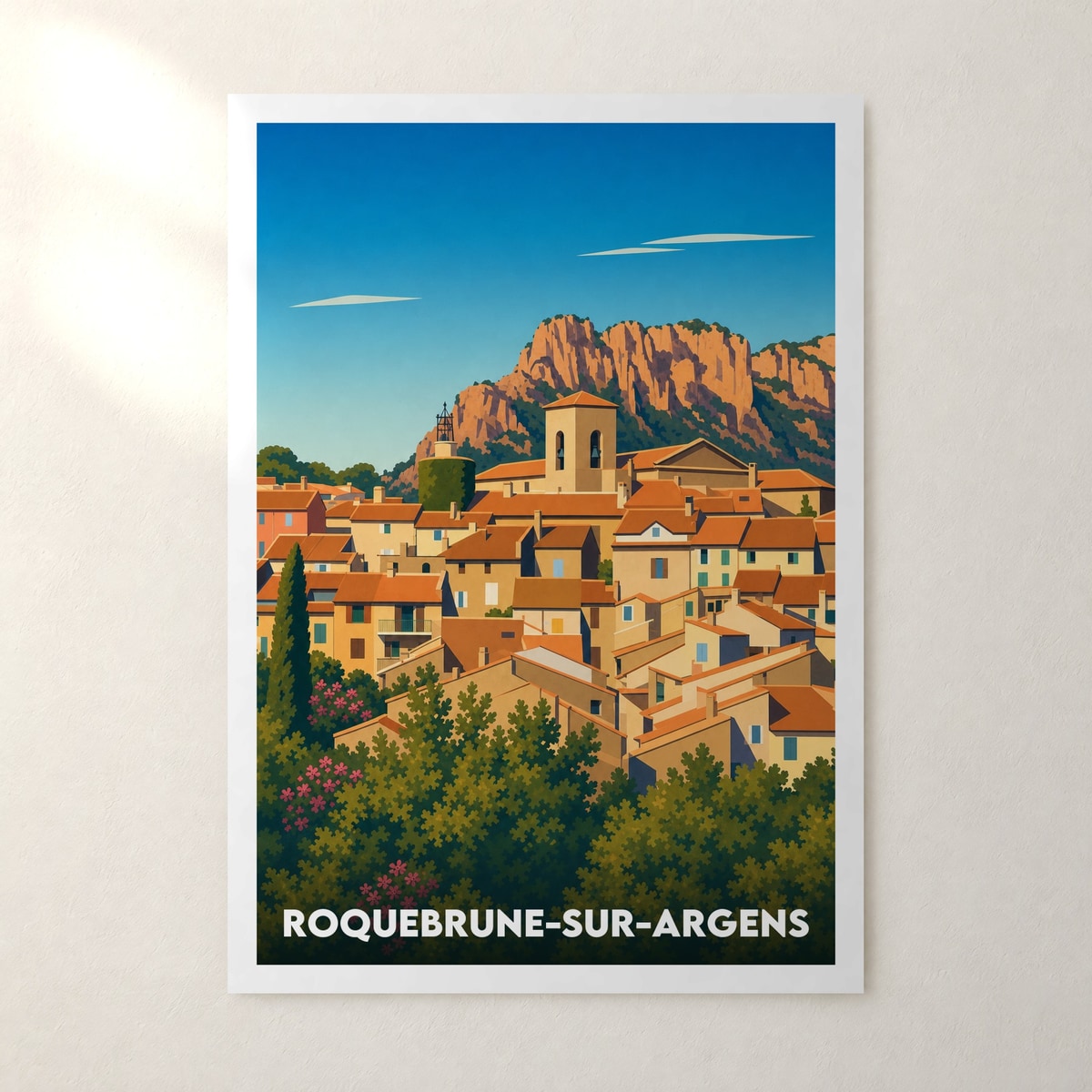 Affiche Roquebrune-sur-Argens – sans cadre, accrochée au mur