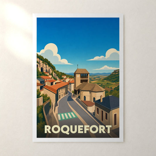 Affiche Roquefort – sans cadre, accrochée au mur