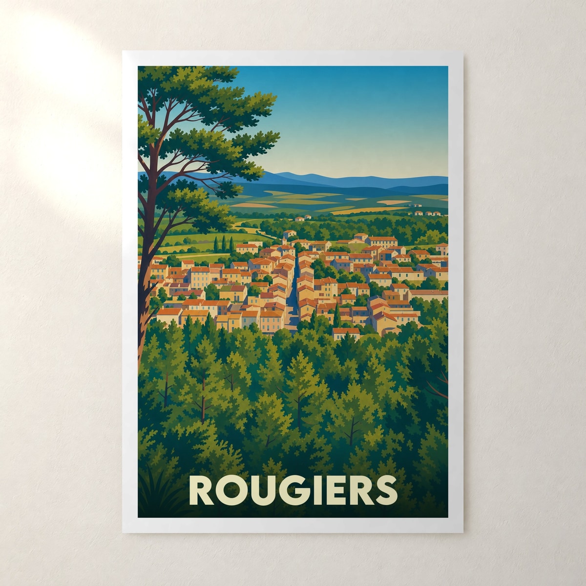 Affiche Rougiers – sans cadre, accrochée au mur