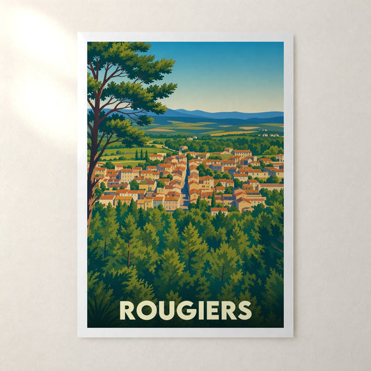 Affiche Rougiers – sans cadre, accrochée au mur