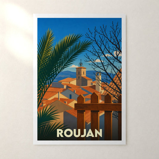 Affiche Roujan – sans cadre, accrochée au mur
