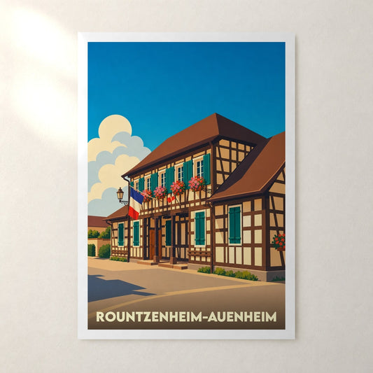 Affiche Rountzenheim-Auenheim – sans cadre, accrochée au mur