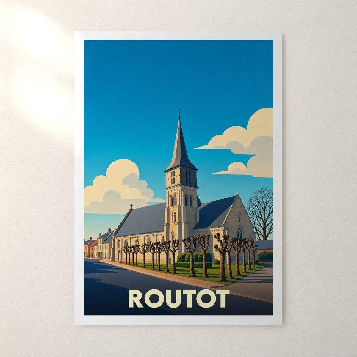 Affiche Routot – sans cadre, accrochée au mur