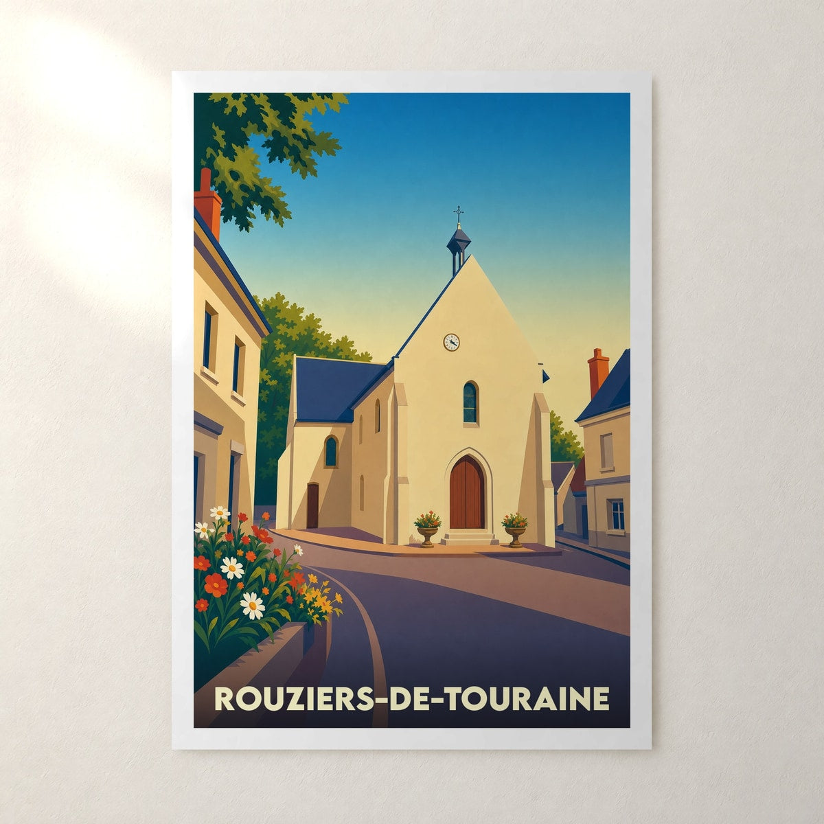 Affiche Rouziers-de-Touraine – sans cadre, accrochée au mur