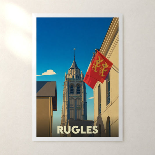Affiche Rugles – sans cadre, accrochée au mur