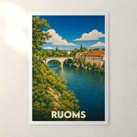 Affiche Ruoms – sans cadre, accrochée au mur