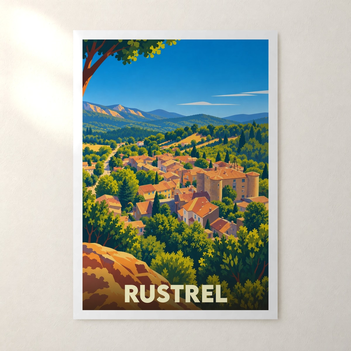 Affiche Rustrel – sans cadre, accrochée au mur