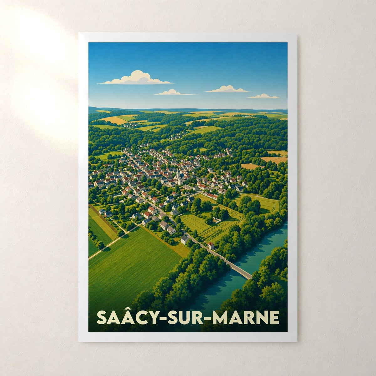 Affiche Saâcy-sur-Marne – sans cadre, accrochée au mur