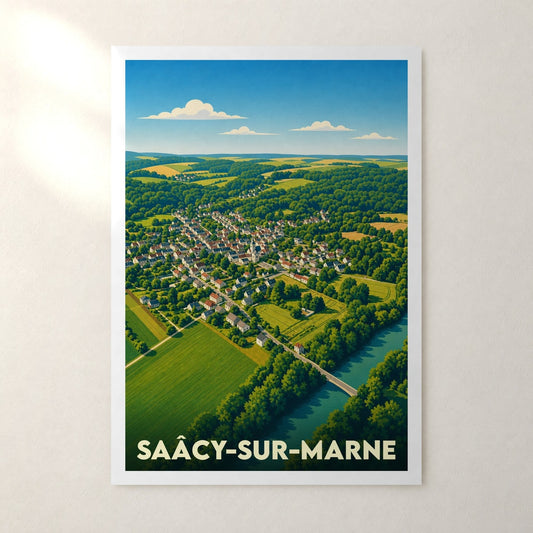 Affiche Saâcy-sur-Marne – sans cadre, accrochée au mur
