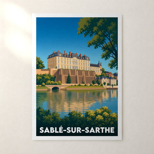 Affiche Sablé-sur-Sarthe – sans cadre, accrochée au mur
