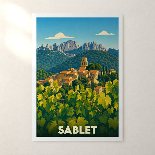 Affiche Sablet – sans cadre, accrochée au mur