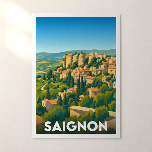 Affiche Saignon – sans cadre, accrochée au mur