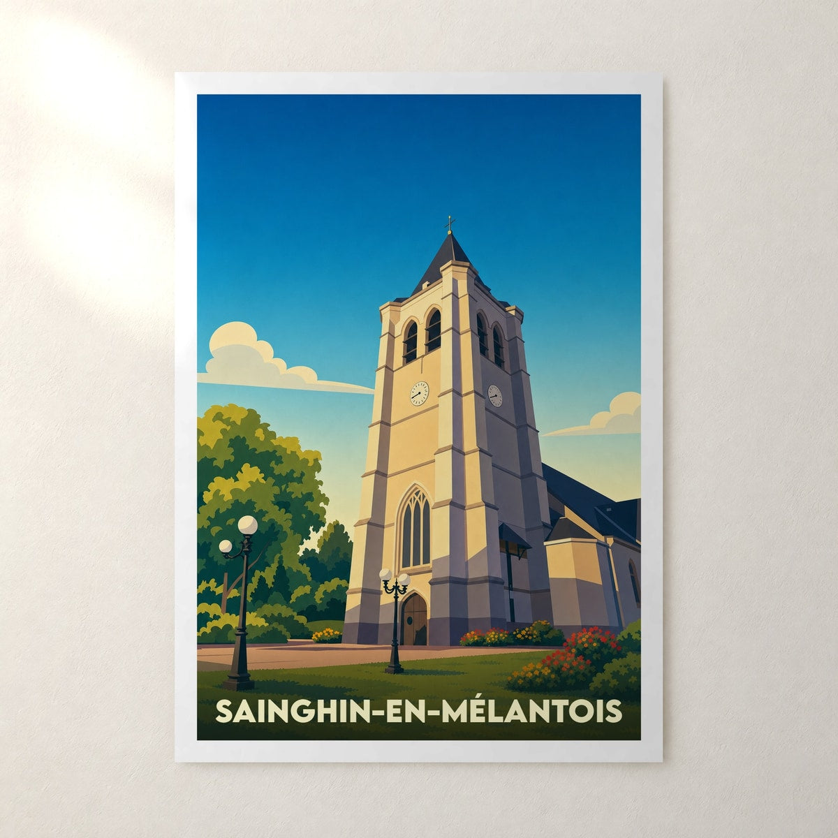 Affiche Sainghin-en-Mélantois – sans cadre, accrochée au mur