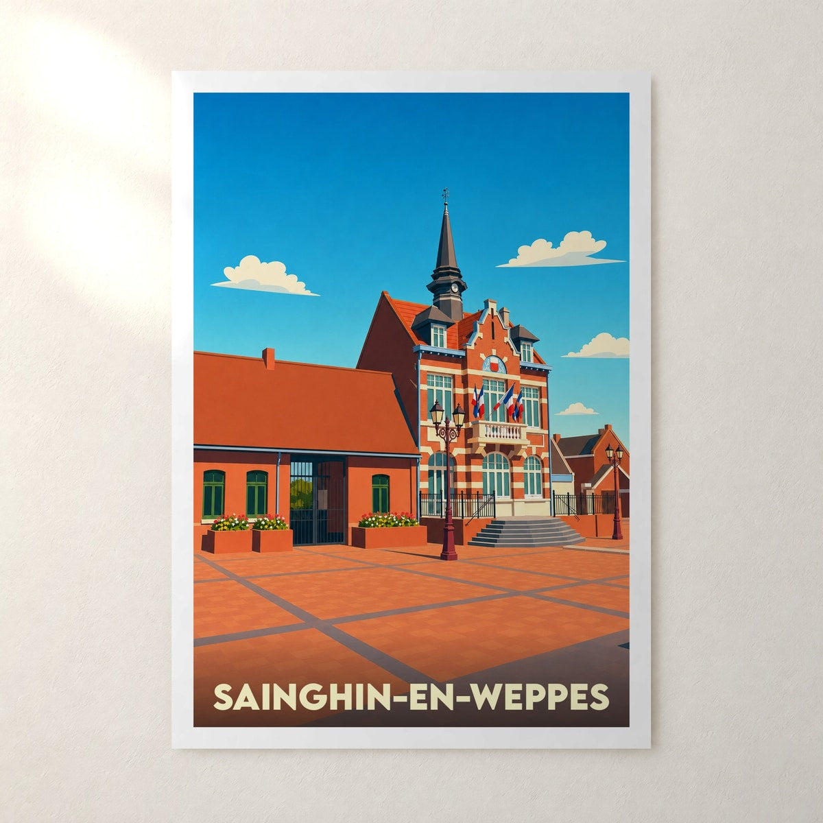 Affiche Sainghin-en-Weppes – sans cadre, accrochée au mur