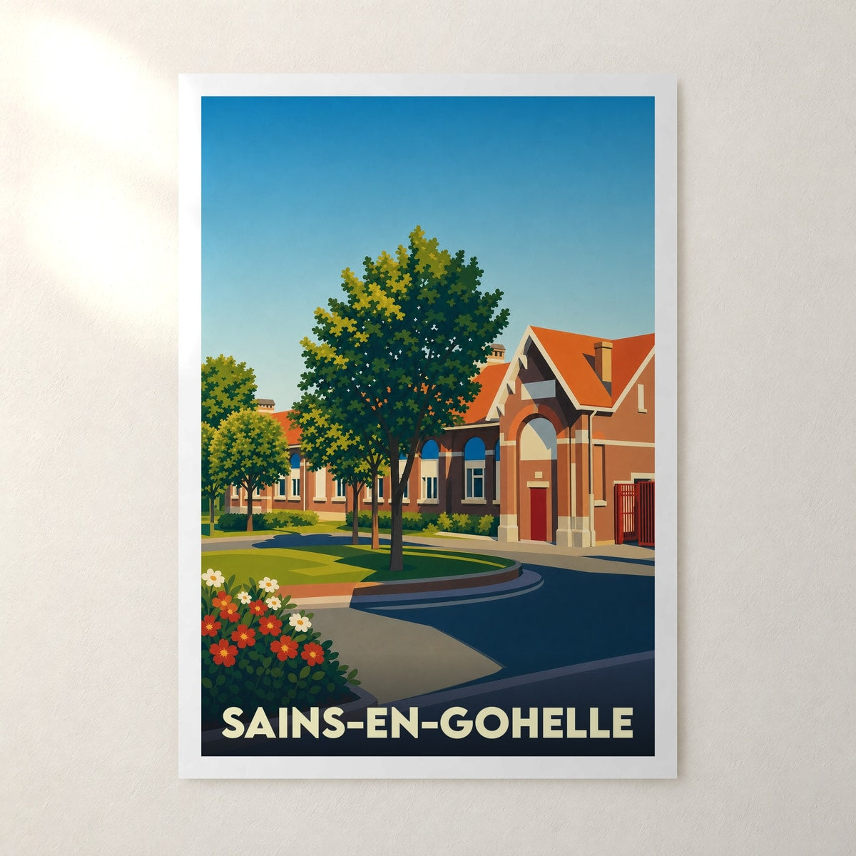 Affiche Sains-en-Gohelle – sans cadre, accrochée au mur