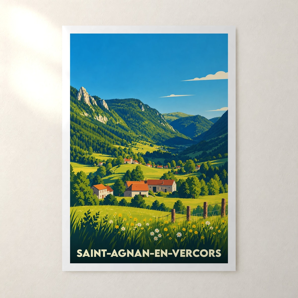 Affiche Saint-Agnan-en-Vercors – sans cadre, accrochée au mur