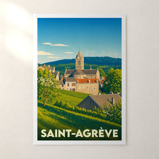 Affiche Saint-Agrève – sans cadre, accrochée au mur
